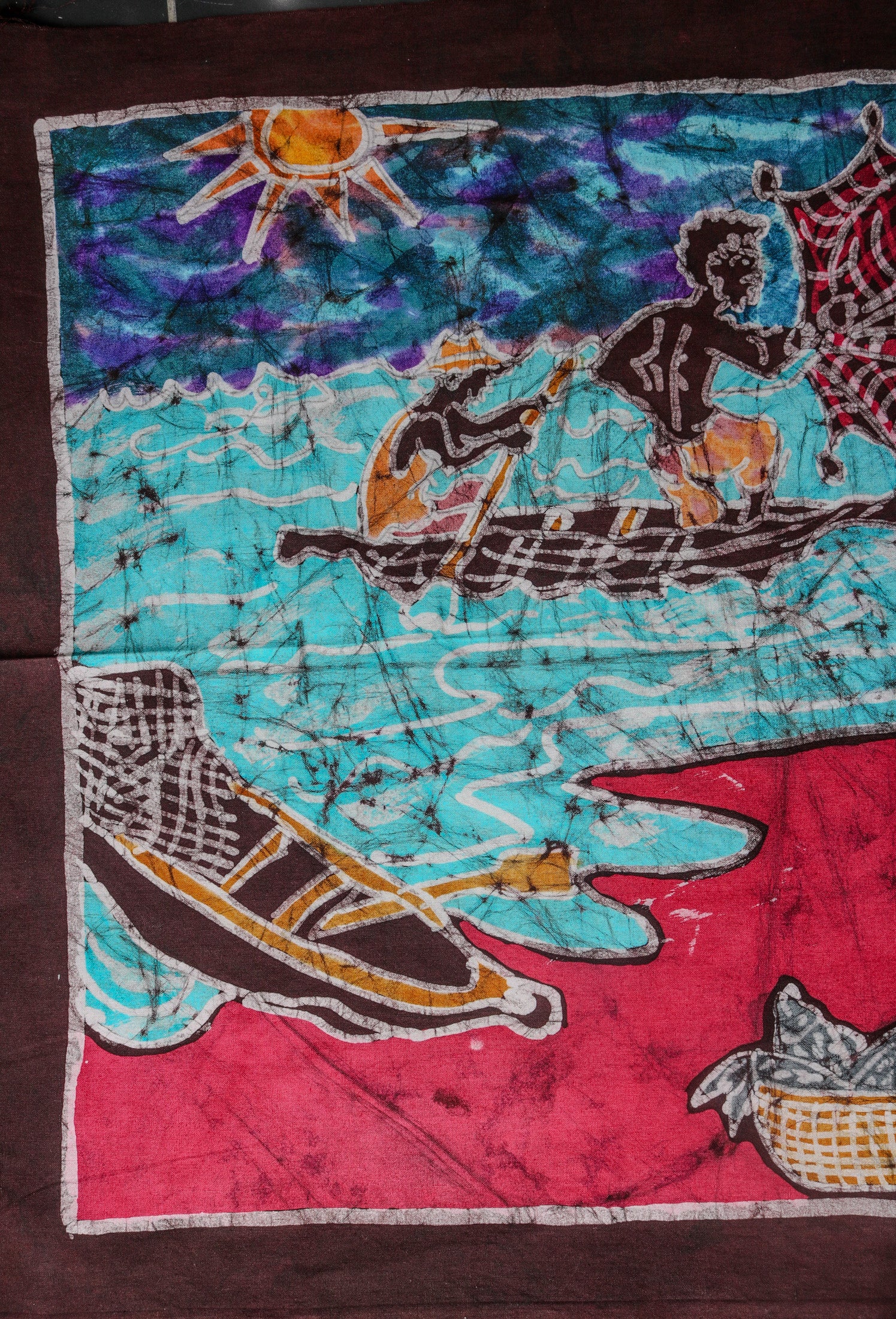 "Fetching Water" African Batik Wallnhanging